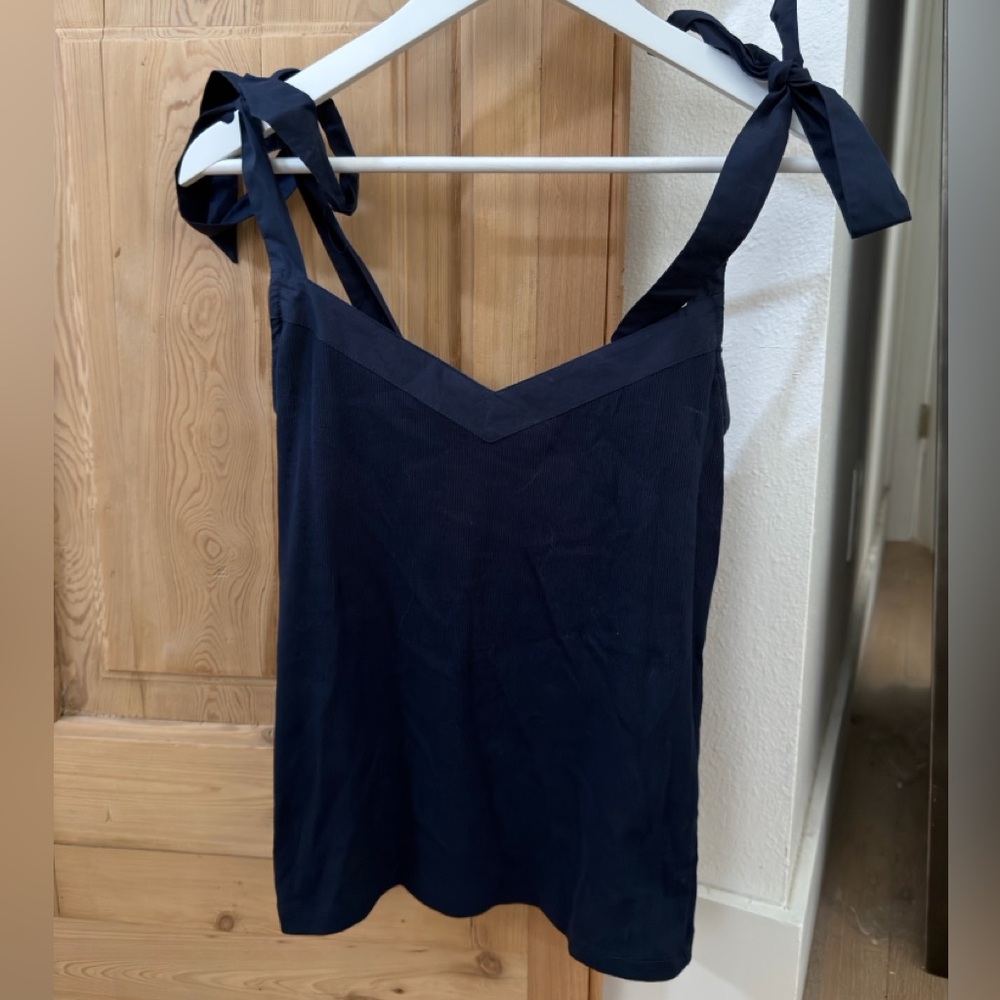 LOFT Navy Tie-Shoulder Camisole